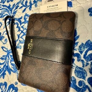 Coach Brown and Black Wristlet